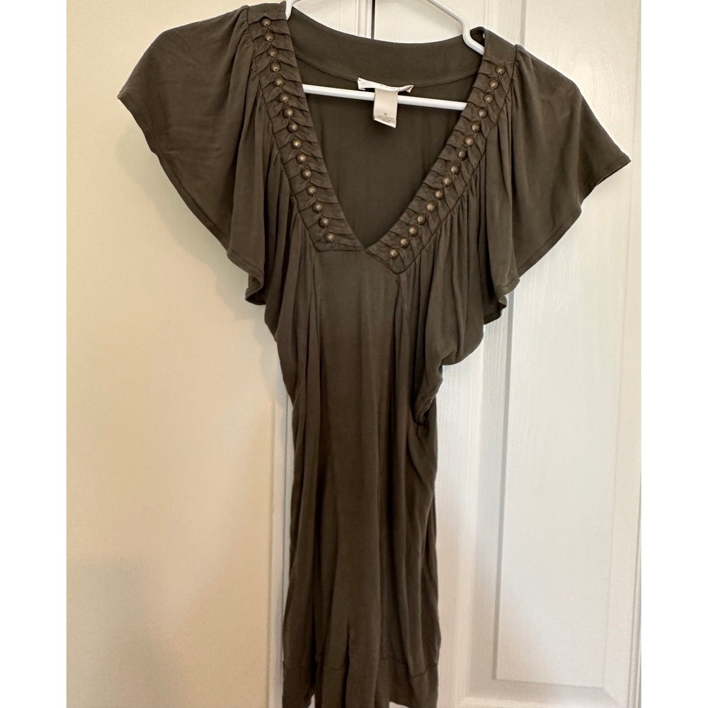 Women's short sleeve‎ Kenaar top size small dark green
